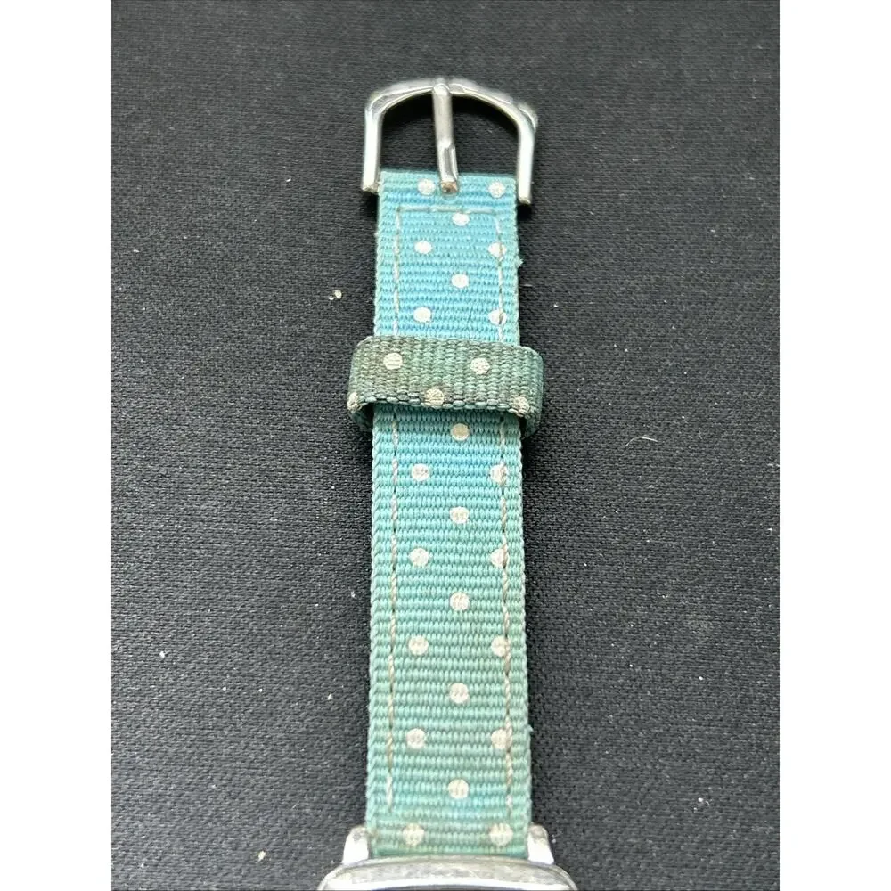 Silver Tone Blue Polka Dot Dial And Band Women’s Quartz Watch